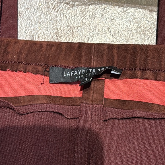 Lafayette 148 New York Rust Color Leather Leggings Size S - Picture 3 of 5